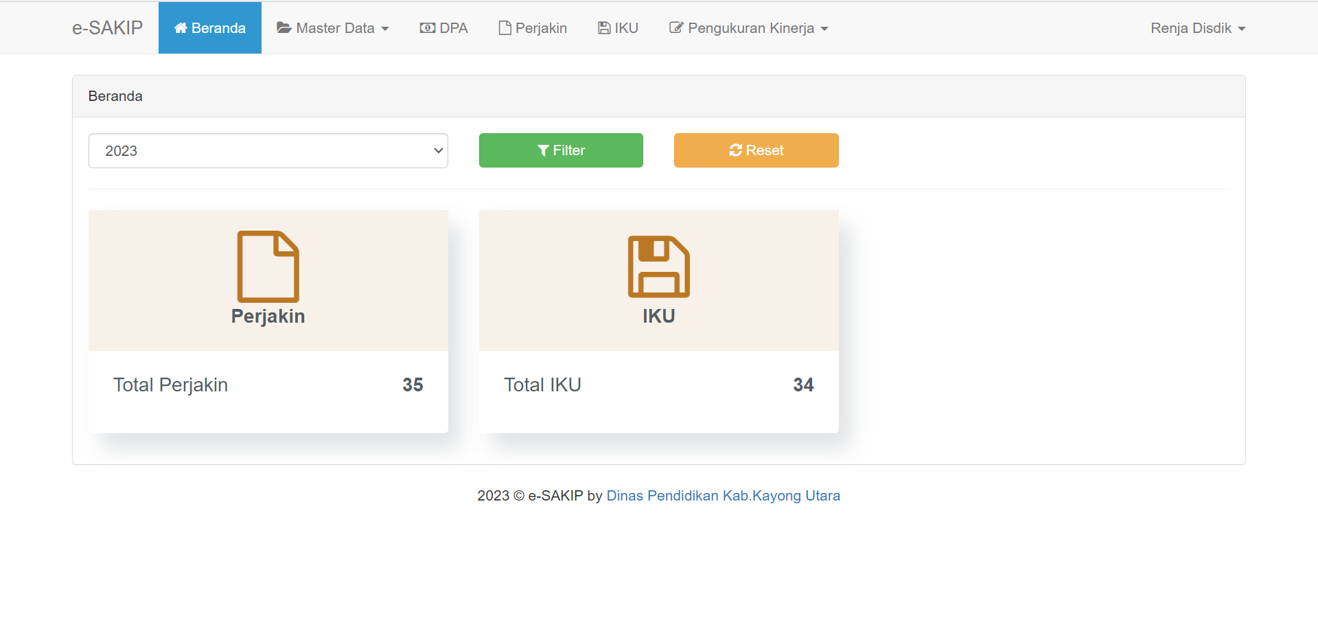 e-SAKIP Dinas Pendidikan Kab. Kayong Utara
